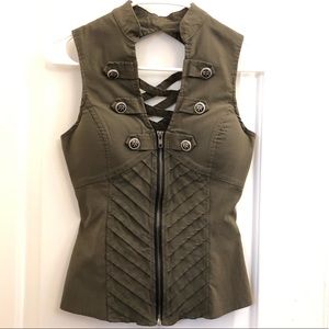 Zip Up Fitted Tank Top